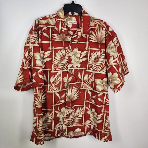 Pierre Cardin Shirt Mens Hawaiian Tropical Button Up Cotton Short Sleeve Size XL - Picture 9 of 11